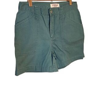 Zena Jeans High Rise Cotton Bermuda Chino Shorts Green Size 4